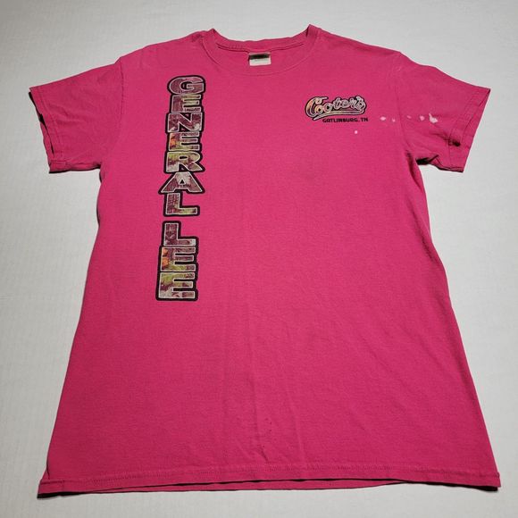Cooter's Gatlinburg, TN General Lee Graphic SS Tee Hot Pink - Size Small - Picture 1 of 5